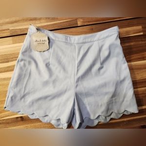 Sky blue scalloped dress shorts